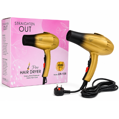 StraightenOut Professional Hair Dryer – Fast Drying, Powerful Airflow & Frizz-Free Styling