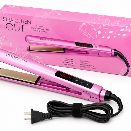 StraightenOut Professional Hair Straightener – Fast Heat, Smooth Ceramic Plates & Frizz-Free Styling
